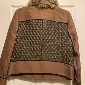 BCBGMAXAZRIA Aden Dark Fatigue Quilted Jacket, Sz M